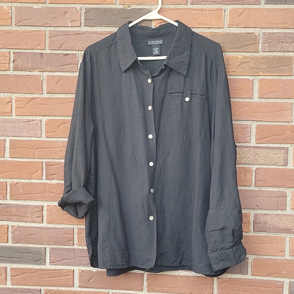Dialogue Linen Blend Blouse